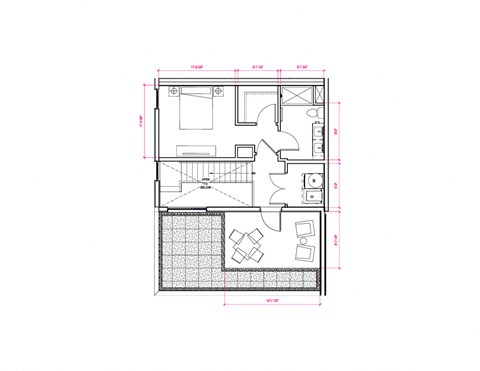 2  Bed   2  Bath   1,131 Sq. Ft. Rome Mezzanine - Floor Plan at Expo at Forest Park, St. Louis